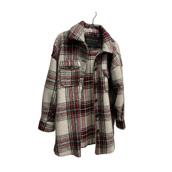 Bagatelle Plaid Shacket Jacket Red Black Grey - Picture 4 of 4